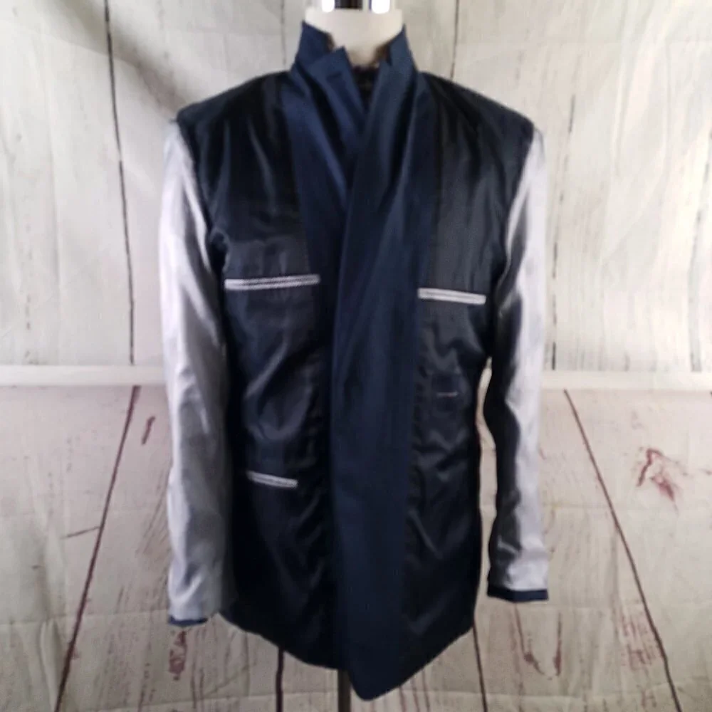 Tommy Hilfiger 44L Wool 2 Button Blue Birdseye Suit Blazer Jacket